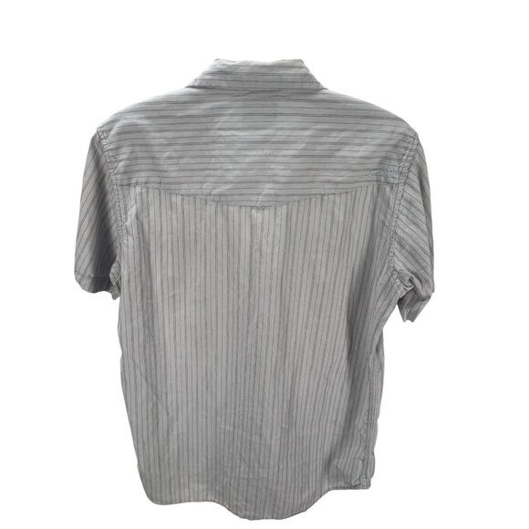 Quiksilver Mens Striped Short Sleeve Button-Down Shirt Dual Chest Pockets Size M - Picture 2 of 8